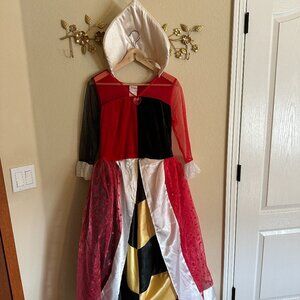 Authentic Disney Store Queen of Heart Costume -Alice in Wonderland - Size Medium